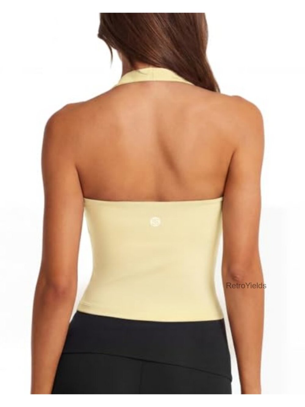 Padded Halter Sports Bra Backless Longline Workout Crop Tank Top High Support
